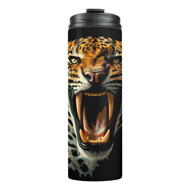 Angriffskopf von Leopard Thermosbecher (Vorderseite)