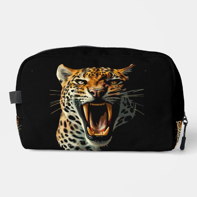 Angriffskopf von Leopard Waschbeutel (Vorderseite)