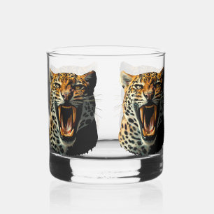 Angriffskopf von Leopard Whiskyglas