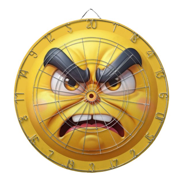 Angry 3D Emoji Dartscheibe (vorne)