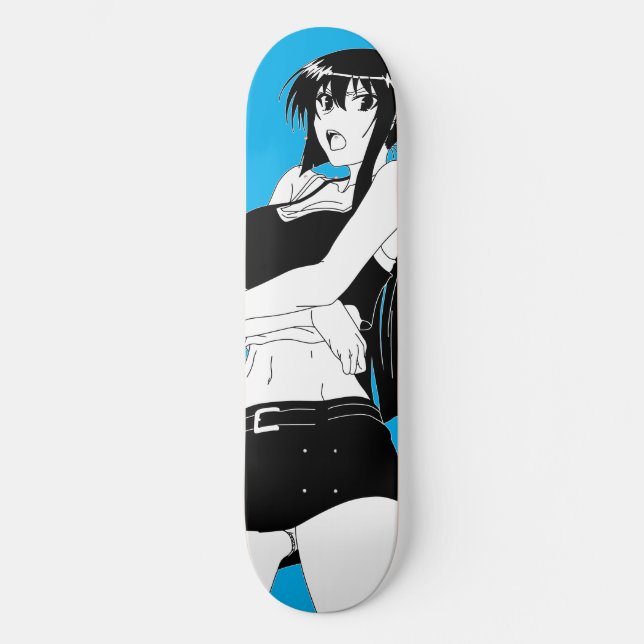 Angry Anime Girl Skateboard Deck (Vorderseite)