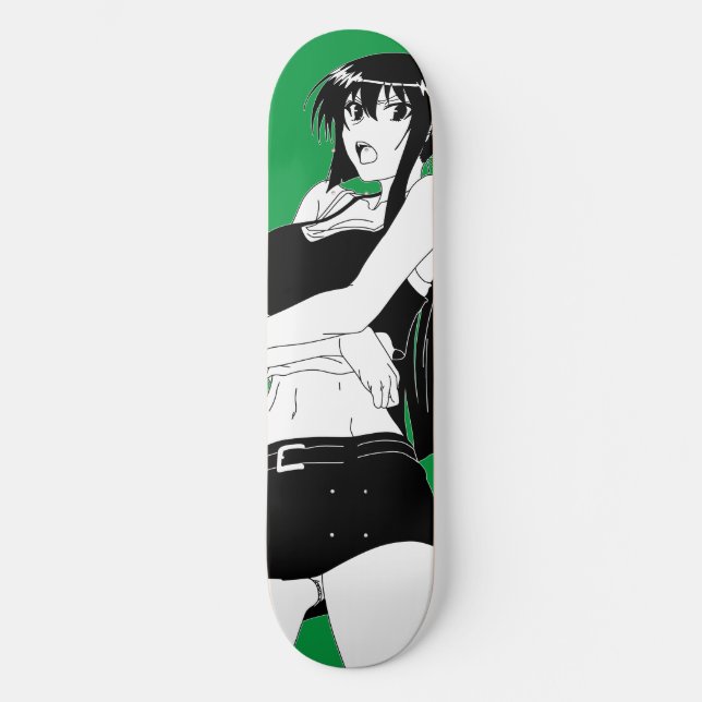 Angry Anime Girl Skateboard Deck (Vorderseite)