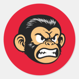 Angry Ape Runder Aufkleber