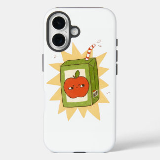 Angry apple juice box! Funny cute cartoon! iPhone 16 Hülle