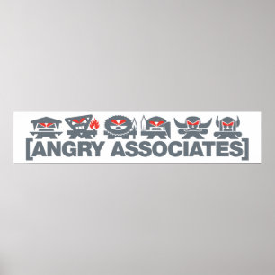 Angry Associates Crew - grau auf leicht Poster