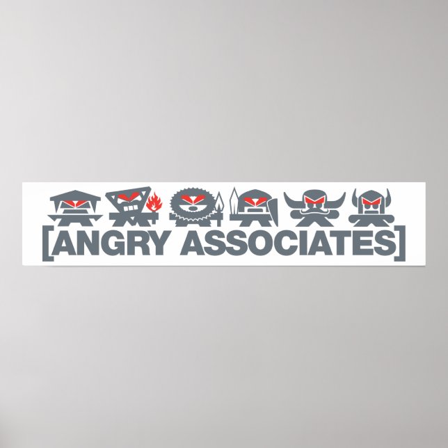 Angry Associates Crew - grau auf leicht Poster (Vorne)