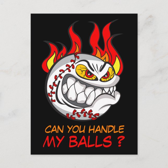 Angry Baseball Ball mit Zitat, Funny Postkarte (Vorderseite)