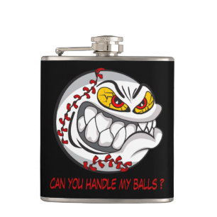 Angry Baseball Black Flachmann