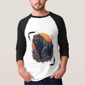 "Angry Bear Graphic Full-Sleeve T - Shirt: Edgy St T-Shirt