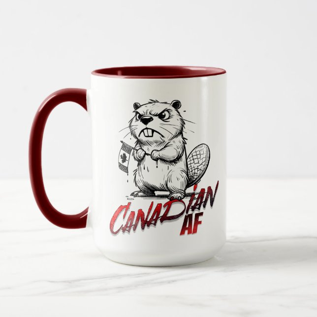 Angry Beaver Canadian AF Tasse (Links)