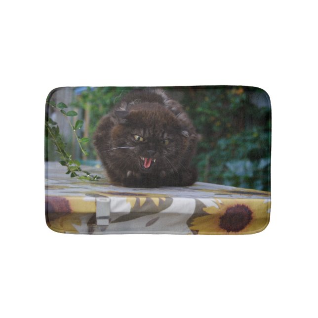 Angry Black Cat Badematte (Vorderseite)