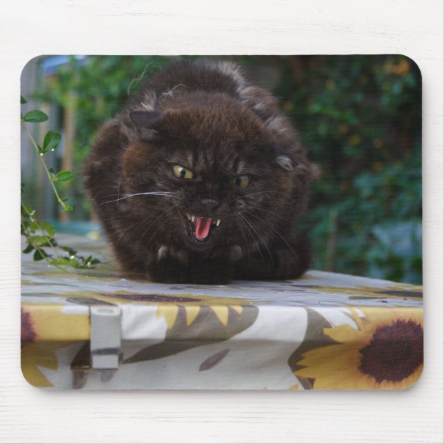 Angry Black Cat Mousepad (Vorne)