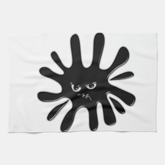 Angry Black Paint Spritzer Handtuch (Horizontal)