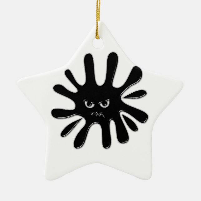 Angry Black Paint Spritzer Keramik Ornament (Vorne)