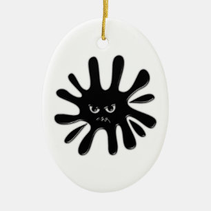 Angry Black Paint Spritzer Keramikornament