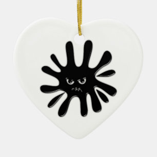 Angry Black Paint Spritzer Keramikornament