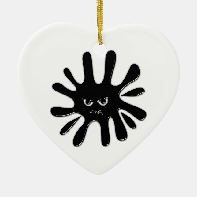Angry Black Paint Spritzer Keramikornament (Vorne)