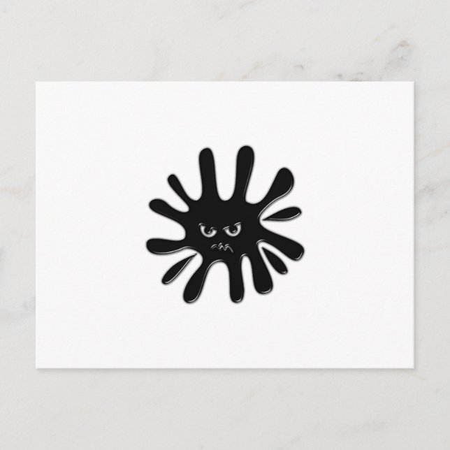 Angry Black Paint Spritzer Postkarte (Vorderseite)