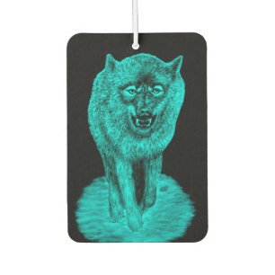 Angry Black Wolf in der Nacht Autolufterfrischer