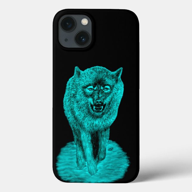 Angry Black Wolf in der Nacht Case-Mate iPhone Hülle (Rückseite)