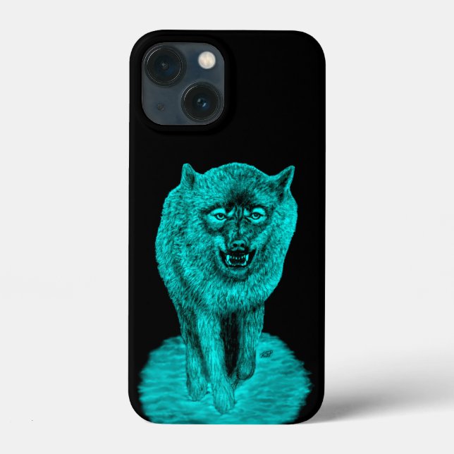 Angry Black Wolf in der Nacht Case-Mate iPhone Hülle (Rückseite)