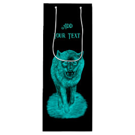 Angry Black Wolf in der Nacht Geschenktüte Für Weinflaschen