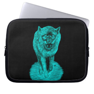 Angry Black Wolf in der Nacht Laptopschutzhülle