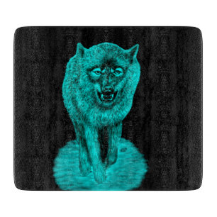 Angry Black Wolf in der Nacht Schneidebrett