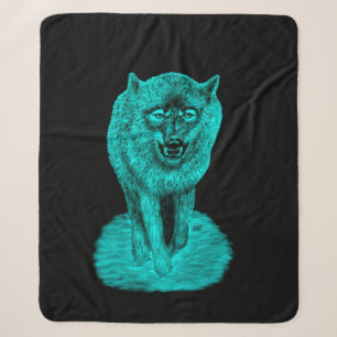 Angry Black Wolf in der Nacht Sherpadecke