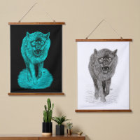 Angry Black Wolf in der Nacht