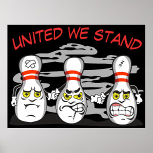 Angry Bowling Buttone, Funny Sport Poster
