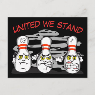 Angry Bowling Buttone, Funny Sport Postkarte