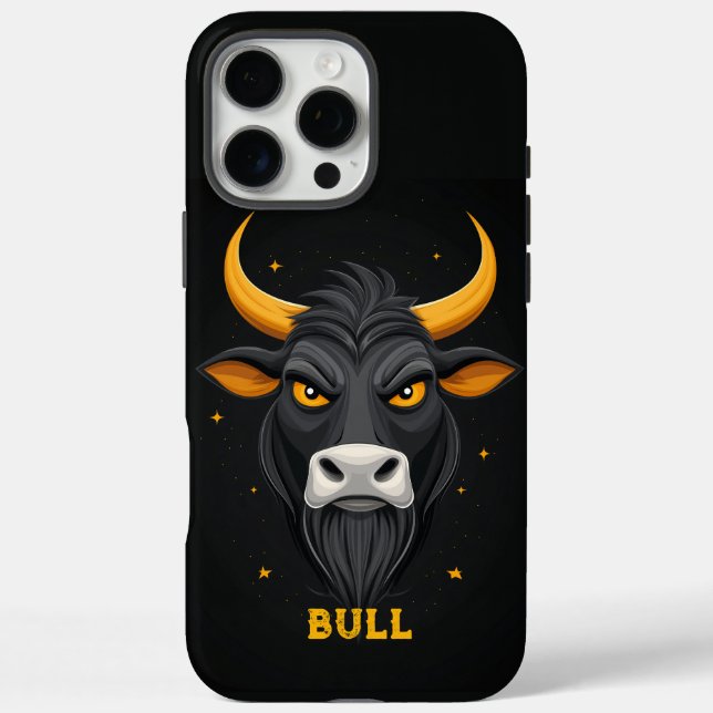 Angry Bull Personalisiert iPhone 16 Pro Max Hülle (Rückseite)