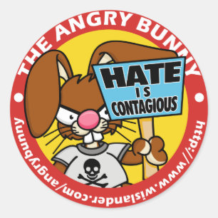 Angry Bunny Autoaufkleber 4 Runder Aufkleber