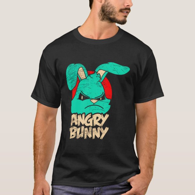 Angry Bunny Rabbit Lovers Niedlich Bunnies Happy E T-Shirt (Vorderseite)