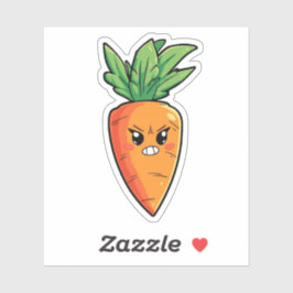 Angry Cartoon Carrot Aufkleber