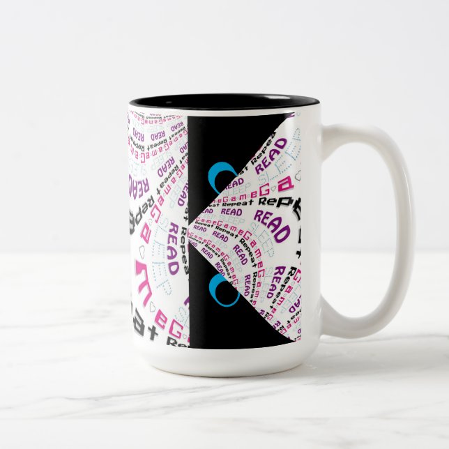 Angry Cartoon Eyes Krass Chic Geek Gamer Code Tass Zweifarbige Tasse (Rechts)