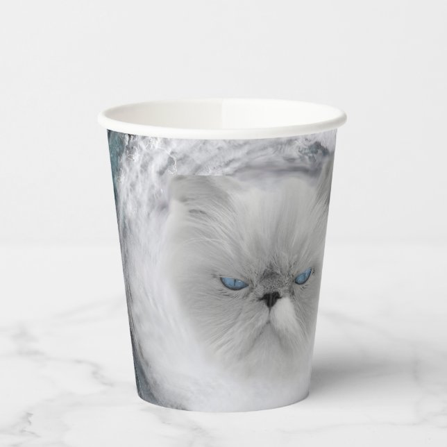Angry Cat 5 Hurrikan Pappbecher (Links)