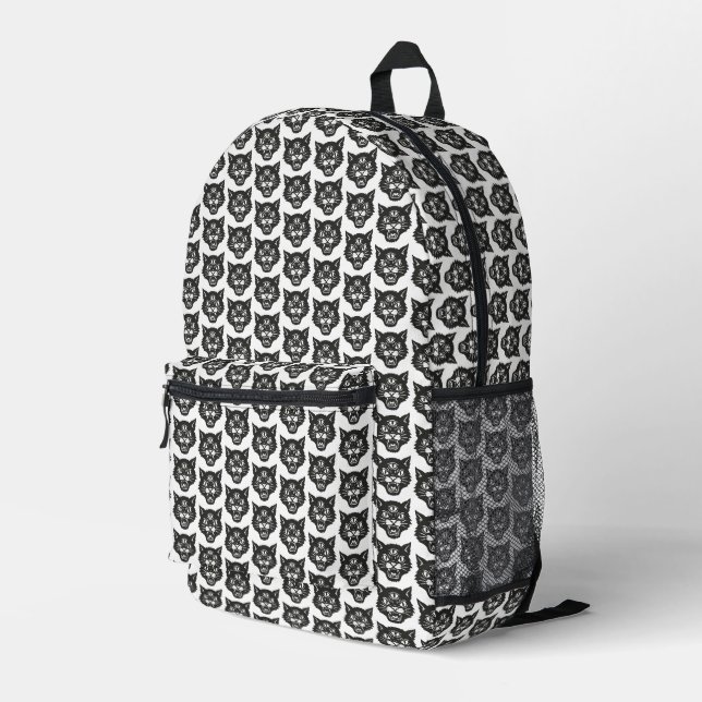 Angry Cat Bedruckter Rucksack (Rückseitige Ecke Rechts)