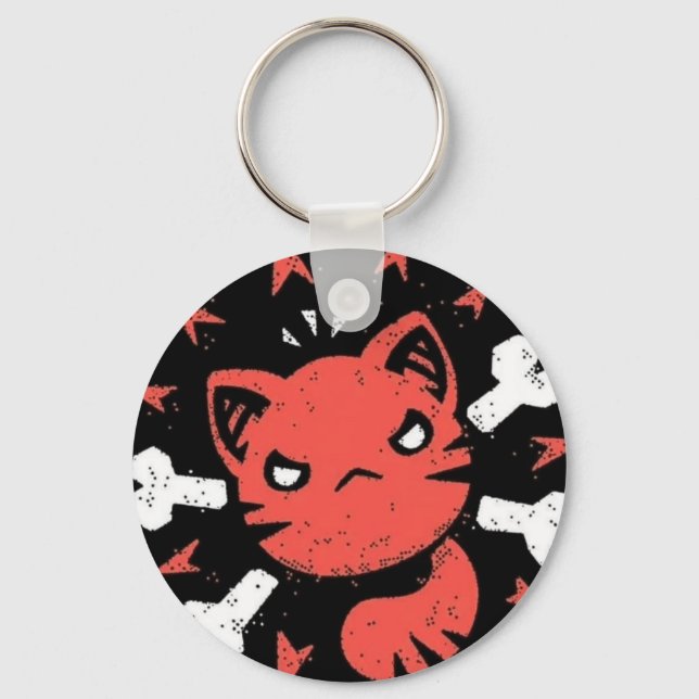 Angry Cat Emblem Schlüsselanhänger (Vorderseite)