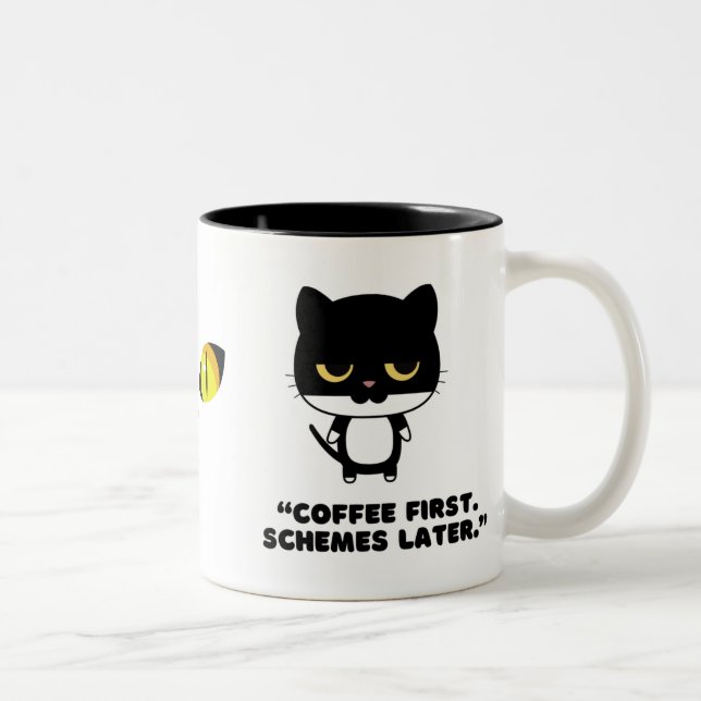 Angry Cat fordert Kaffee - Funny Cat Tasse (Rechts)