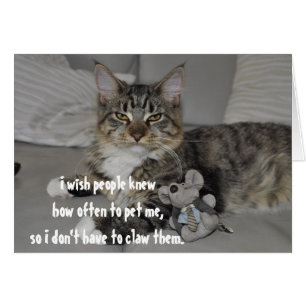 Angry Cat Funny jolie carte de voeux