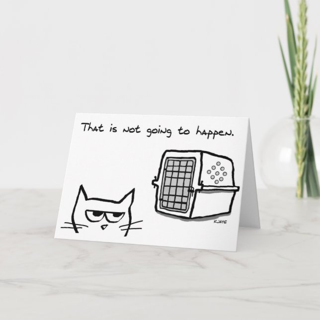 Angry Cat geht NICHT zum Tierarzt - Funny Cat Karte (Vorderseite)