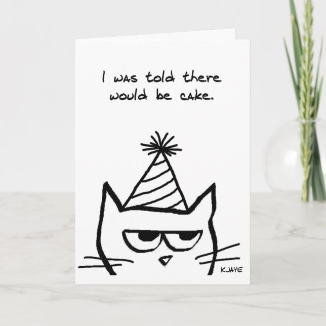 Angry Cat Hates Birthdays - Funny Cat Card Karte (Vorderseite)