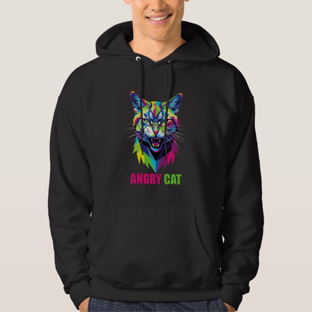 ANGRY CAT HOODIE (Vorderseite)