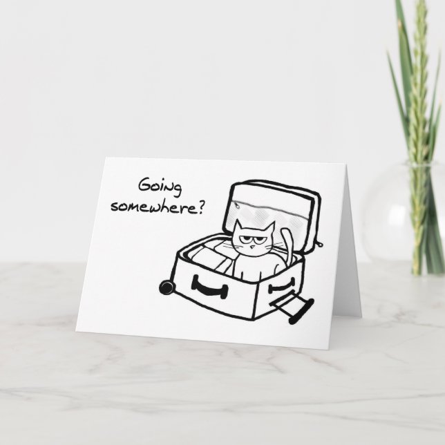 Angry Cat in Suitcase - Funny Gift für Reisende Karte (Vorderseite)
