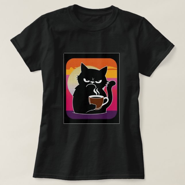 Angry Cat Joe 3 blk Womens T-Shirt (Design vorne)