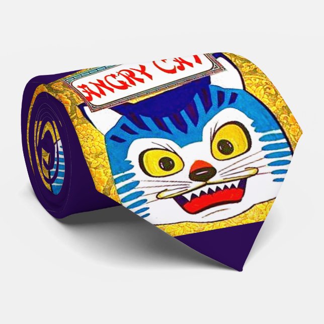 Angry Cat Krawatte (Gerollt)