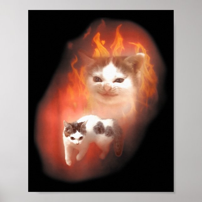 Angry Cat Meme Funny Silly Cat Kitten Lover Humor  Poster (Vorne)