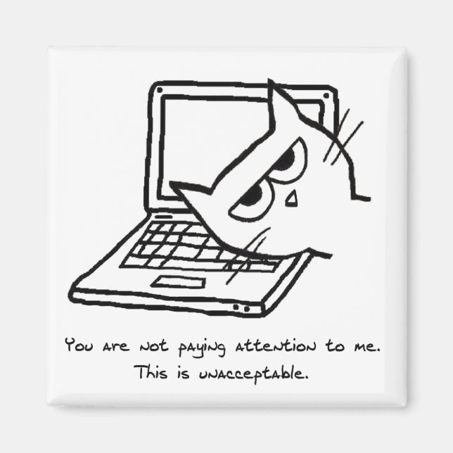 Angry Cat verlangt Aufmerksamkeit Magnet (Vorne)